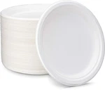 9 Inch Round Disposable White Bagasse Dinner Plate, 100% Compostable Natural ... New. Price: $27.81.