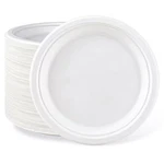 150-PACK 9 In. Heavy Duty Paper Plates, White Disposable Sugarcane Bagasse Table New. Price: $89.67.