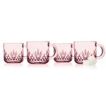 Godinger Dublin Unleaded Crystal Set Of 4 Espresso Mugs With Handle, Blush Glass New. Price: $24.91.