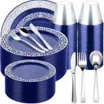 Norme 300 Pieces Disposable Plastic Dinnerware Set, 100 Plates, 150 K... New. Price: $158.59.