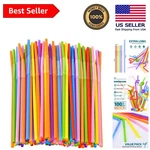 Vibrant 400PCS 12.8 Inch Disposable Bendy Straws For Stylish Celebrations New. Price: $45.56.