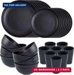 Supernal Wheat Straw Dinnerware Sets,plates And Bowls Set, Dish For 8, Unbr New. Price: $42.65.