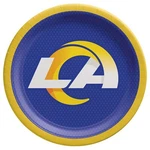 Amscan Los Angeles Rams Football 9" Round Paper Dinner Plates, 8 Ct, Blue Yellow New. Price: $7.00.