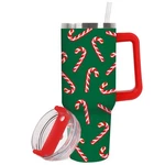 Jarthenaamcs Christmas Tumbler With Handle Straw Lid 40 Ounces, Green Red New. Price: $29.99.