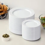200 Pcs White Plastic Plates Disposable Dinner And Salad For Weddings New. Price: $53.93.