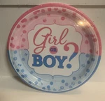 Amscan Gender Reveal/ Baby Shower Paper Plates (8) New. Price: $6.00.