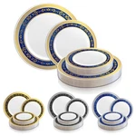 Elegant Royal Design Disposable Plastic Plates Wedding Party Value Sets 120 Pcs New. Price: $58.49.