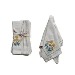 Creative Co-op Floral Hand-embroidered Cotton Napkins, Multicolor, Set Of 4 New. Price: $34.29.