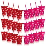24 Pcs Valentine's Day Cups Bulk With Lids And Straws 16OZ Reusable Plastic C... New. Price: $29.21.