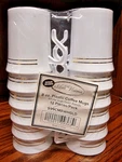 Silver Vision 12PC Elegant White W/gold Bands Plastic 8OZ Coffee Mugs Cups L22 New. Price: $15.99.