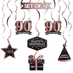 Lingteer Happy Birthday DECORATIONS90TH Black With Rose Swirls ... New. Price: $17.82.