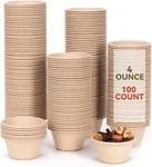 Disposable Testing Cup BOWLS,100 Pack, 4 Oz,natural Biodegradable Bagasse Fib... New. Price: $17.97.