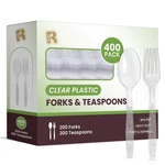 400 Count Plastic Silverware Heavy Duty - Clear Forks And Spoons Set ... New. Price: $30.46.