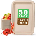 Gezond 50 Pack 14 Inch Disposable Food Trays Eco-friendly Heavy-duty Large Pa... New. Price: $44.80.