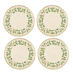 Lenox Holiday Classic 24K Gold Rim 10.5" Dinner Plates Set Of Holly &berries New. Price: $119.99.