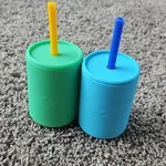Euc 2 Avanchy Baby Toddler Small 5 Oz Silicone Cups With Lids & Straws Bpa-free Used. Price: $14.50.