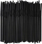 Alink 200 Pcs Flexible Black Plastic Drinking Straws, 10.3 Inches Extra Long New. Price: $12.56.