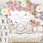 Cocomigo Wildflower Baby Shower Decorations For Girl All-in-one Set New. Price: $56.01.