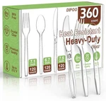 360 Count Plastic Silver Ware Heavy Duty, 120 Forks, Spoons, Knives, ... New. Price: $34.83.