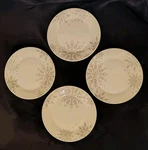 4 Holiday Snowflake Plates 8" Silver Christmas Salad, Sides, Desert, Bread New. Price: $36.00.