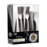 Lillian Polished Silver Extra Heavyweight Disposable Flatware Combo 96 Count New. Price: $20.98.