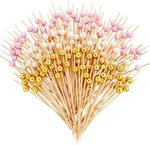 Okuna Outpost Bamboo Pearl Toothpicks - 4.7 In, 150 Count, White, Pink & Gold... New. Price: $14.60.