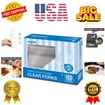Heavy Weight Plastic Forks, Clear Disposable, 100 Count New. Price: $23.99.