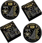 Chunnin 50PCS 50TH Birthday Plates And Napkins Back 1976 Party Decorations Bl New. Price: $19.01.