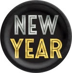 Bubbly This Way Happy New Year Holiday Party 8.5" Paper Dinner Plates. Price: $20.99.