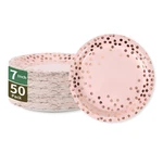 Pink & Rose Gold Dots Party Paper Plates, 50 Pcs Disposable Supplies De... New. Price: $14.33.
