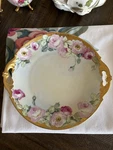 Vtg Mz Austria Painted Roses Porcelain Cake Plate Gold Handles Limoges Like Used. Price: $59.00.