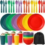6 Sets Camping Mess Kit With Plates Bowls Cups Spoon Fork And Knife Cutlery I... New. Price: $39.96.