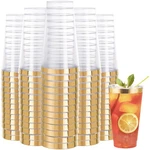 Dayammi 100 Pack Gold Plastic 16 Oz Clear Rim Cups, New. Price: $48.41.