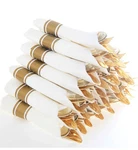 Supernal Set Of 30PACK, Pre Rolled Napkin With Gold Plastic Silverware, Dispo... New. Price: $21.00.