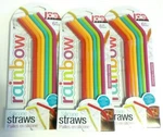 Joie Rainbow Silicone Drinking Straws With Cleaning Brush 6PC/PKG Lot Of 3 New. Price: $19.75.