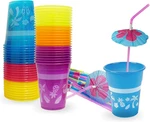 48 Packs Tropical Party Cups With Parasol Straws - Disposable Plastic 16OZ New. Price: $32.95.