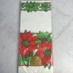 Vtg Hallmark Christmas Paper Table Cover 60 X 102 Poinsettias Border Design New. Price: $8.09.
