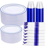 Wellife 350 Piece Disposable Plates Cups Cutlery Set Blue 10.25 9OZ New. Price: $89.99.