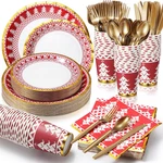 200 Pcs Christmas Dinnerware Set Disposable Paper Plates And Napkins F New. Price: $35.46.