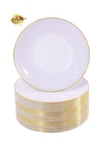 Nervure 100PIECES White With Gold Rim Plastic Plates - 7.5INCH Disposable Gol... New. Price: $53.14.
