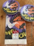 Vtg 1983 Halloween Paper Table Cover Party House By Kara 54 X 96 & 32 Plates! New. Price: $35.00.
