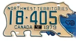 License Plates Canada Northwest Territory 1979 18 405 # 2 Used. Price: $90.00.