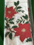 American Greetings Christmas Tableclothwhite/red Poinsettia Satin Finish 54"X96" New. Price: $6.99.