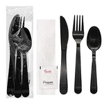 Party Essentials Individually Wrapped Black Plastic Cutlery Packets/ Heavy Duty New. Price: $23.79.