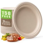 Gezond 150PCS Compostable Paper Plates 9 Inch Disposable Unbleached He... New. Price: $35.28.