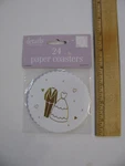 24 Paper Coasters Wedding Bride/groom White/gold Details Accessories Nip New. Price: $5.29.