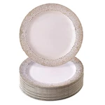Disposable Plates 20PCS Heavy Duty 7.5 Inch Plastic Dinnerware Gold Party Set New. Price: $16.03.