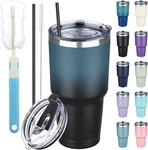30 Oz With Lids And Straws, Stainless Steel Insulated Coffee Tumbler, Do New. Price: $23.15.