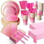 Hushee 452 Pcs Disposable Plates Set Party Supplies For 50 Guests Ombrehot Pi... New. Price: $67.38.