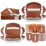 Durony 144 Pieces Oval Football Theme Disposable Paper Plates Tableware Set New. Price: $38.61.